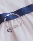 Pia og Per - Armbånd sølv, traktor blå thumbnail