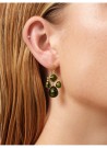 Julie Sandlau - Olivia Chandeliers ørepynt i forgylt sølv med olivengrønn krystall thumbnail