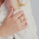 Sif Jakobs - Cristallo ring i forgylt sølv med cz thumbnail