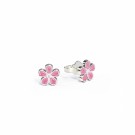 Pia og Per - Ørepynt, rosa blomst liten thumbnail