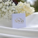 Novia - Ørepynt i forgylt sølv med champagnefarget cz thumbnail