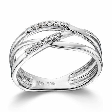 MG Diamonds - Ring i hvitt gull med diamanter