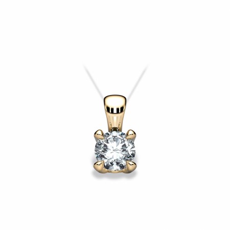Bella - Ensten anheng i gult gull med diamant 0,14ct.