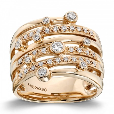 MG Diamonds - Ring i gult gull med diamanter
