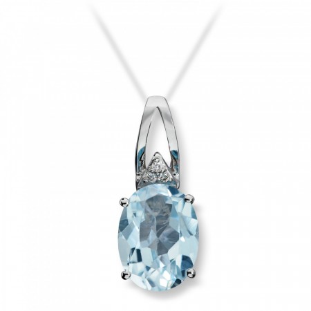 MG Diamonds - Anheng, hvitt gull og blå topas