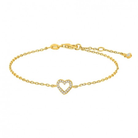 Joanlinor - Aidanor hjertearmbånd i forgylt sølv med cz