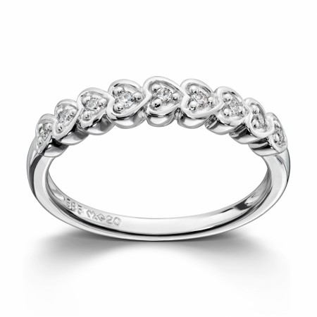 MG Diamonds - Hjertering i hvitt gull med diamanter