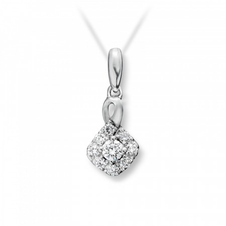 MG Diamonds - Anheng i hvitt gull med diamant