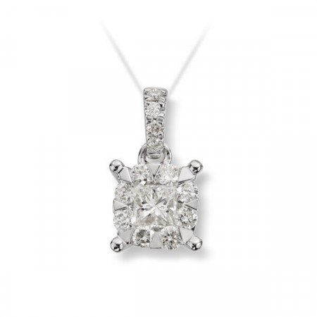 MG Diamonds - Anheng i hvitt gull med diamanter