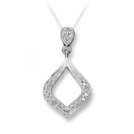 MG Diamonds - Anheng i hvitt gull med diamant